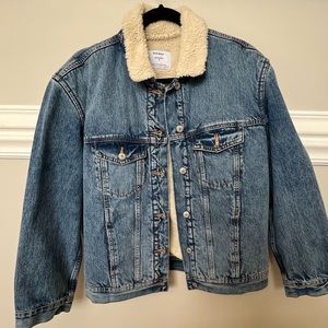 Vintage Style Sherpa Lined Denim Jacket